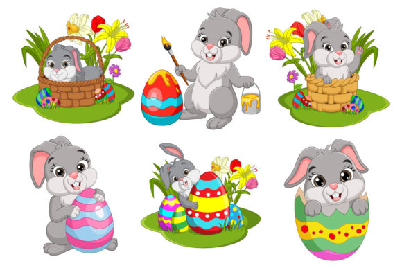 Cartoon Easter Bunnies Collection: Graphics & Illustrations Review