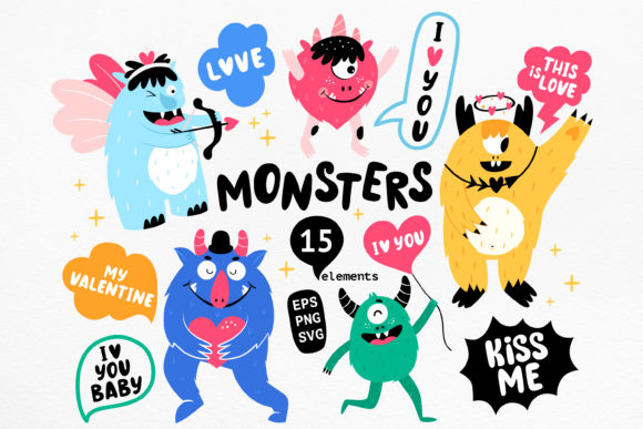 Funny Monsters Svg, Valentine s Day Svg Review
