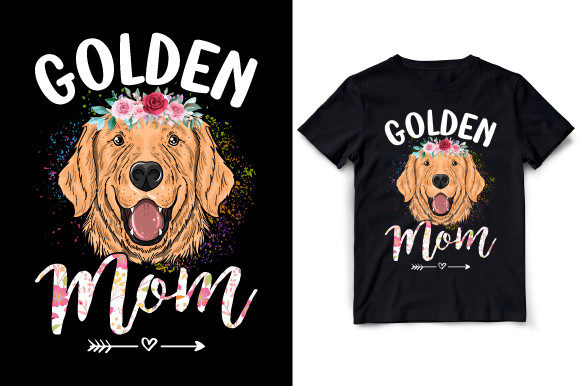 Golden Retriever Dog Mom T Shirt Design Graphics