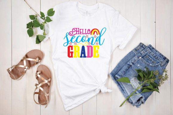 Hello Second Grade Svg Graphics for T-Shirt Designs