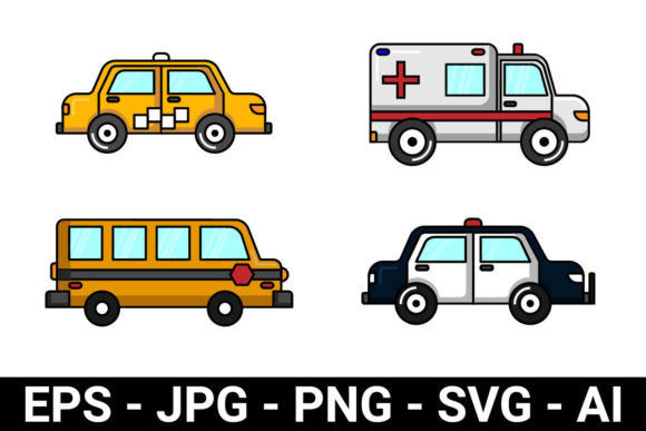 Public Service Car Set for Design Graphics and Illustrations Review