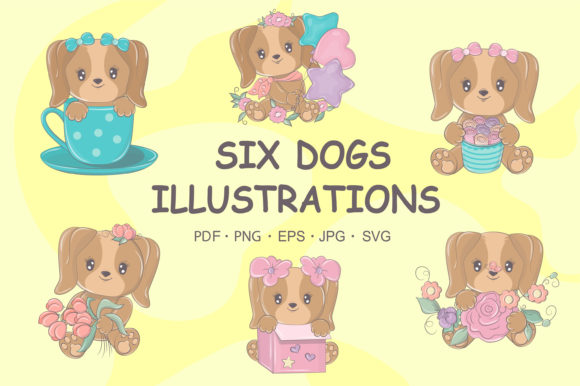 Set of Cute Dog Children s Print Graphics and Illustrations Review