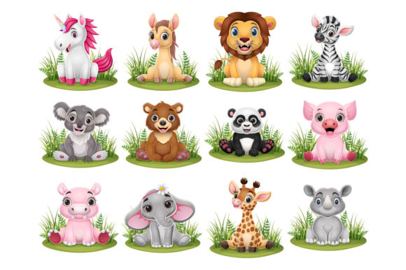 Set of Twelve Little Animal Collection